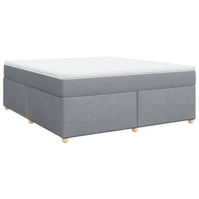 Image de vidaXL Lit boxspring avec matelas gris clair 180x200 cm Tissu