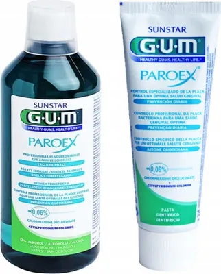Produktbild von Gum | Zahnpasta - Zahnpasta Und Mundspülung Paroex - 0,06% Chlorhexidin - Antibakteriell - Frischer Atem - Zahnfleischpflege