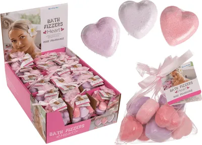 Produktbild von OOTB Sprudelnde Badeherzen mit Rosenduft.