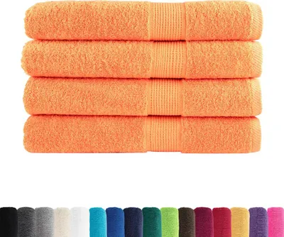 Image de vidaXL Serviettes de sauna premium SOLUND 4 pcs. Orange 80x200 cm 600 g/m