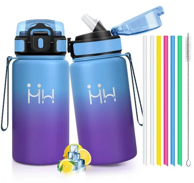 Image de Bouteille d'eau en acier inoxydable, 500 ml, sans BPA, bouteille de sport, acier inoxydable 18/8