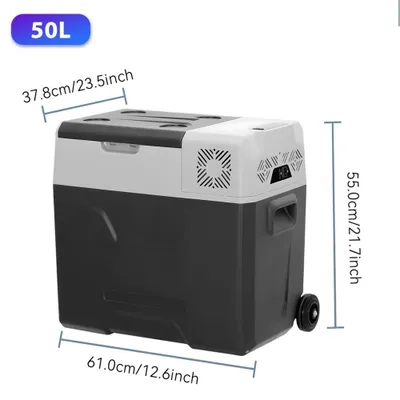 Produktbild von Auto Kühlbox Gefrierbox - 50L Kompressor Kühlgefrierbox - 12V/24V DC - -20°C bis 20°C - Tragbare Camping Wohnmobil Reisekühlbox - 50L