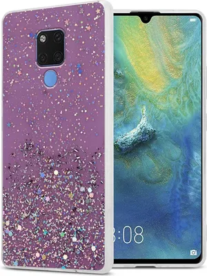 Produktbild von Cadorabo Hülle für Huawei MATE 20 Schutz Hülle in Lila Handyhülle TPU Etui Glitter Cover Case Glitzer
