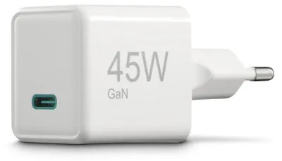Imagen del producto de hama 00201983: Adaptador de carga GaN hama, color blanco, 45 vatios