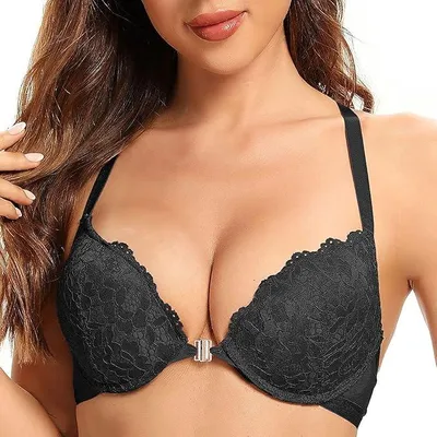 Produktbild von SHEKINI Spitzen-BH Push-Up-BH mit Bügeln Schwarz 85C