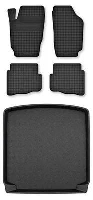 Produktbild von Gummimatten + Kofferraumwanne für Skoda Fabia I 1999-2007 (Kombi) – Schwarz, Semi-Universal, angepasst – Wielganizator Semi-Universal
