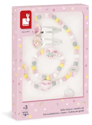 Image de Janod Set de bijoux licorne - Bijoux en bois pour enfants cadeau magique