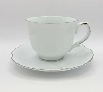 Produktbild von Bogucice Perla Platin Porzellan-Tassen-Set mit Untertassen
