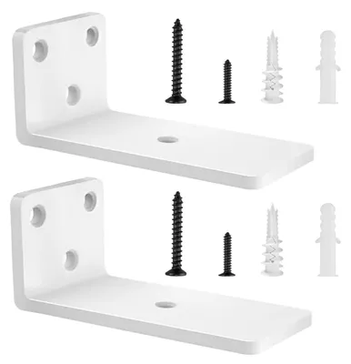 Imagen del producto de Soportes para varillas, en forma de L, 2 unidades, de metal, 12,7 cm, para estanterías suspendidas