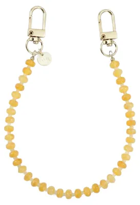 Produktbild von Handykordel Staubgelb Kurz mit goldenen Haken, kompatibel mit Handyhülle oder Easy Cord Clip