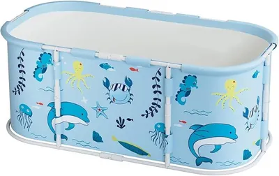 Produktbild von Tragbare Badewanne, Faltbare Badewanne mit Kunststoffrahmen, freistehende zusammenklappbare Badewanne, Home Spa -Einweichenwanne für Erwachsene A