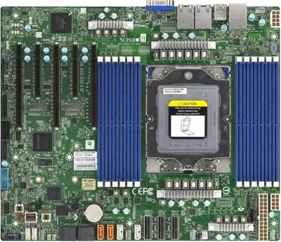 Zdjęcie produktu dla Supermicro MBD-H13SSL-N-O, AMD, Socket SP5, AMD EPYC 9004, Socket SP5, DDR5-SDRAM, 3 TB