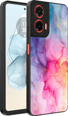 Immagine prodotto di Smartphonica Custodia per telefono adatta a Motorola Moto G04 - G24 - G24 Power - E14 con stampa in marmo - Custodia posteriore in TPU con design in marmo - Arcobaleno