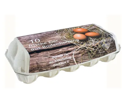 Produktbild von 154x Eierverpackungen für 10 Eier Bodenhaltung weiß . geeignet für S M L