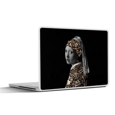 Produktbild von MuchoWow® Laptop Aufkleber Sticker Cover Das Mädchen mit dem Perlenohrring - Panther - Design 32.5x23.5 cm - Sticker für Laptop - Selbstklebend