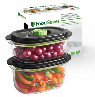 Produktbild von FoodSaver JC025X, Set, Rechteckig, Schwarz, Transparent, Kunststoff, 700 ml, 1200 ml