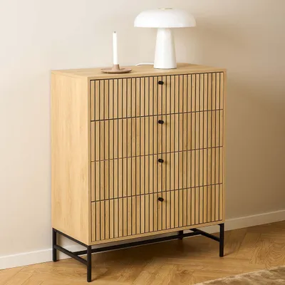Image de Smuk Commode 4 tiroirs Chêne Hazel