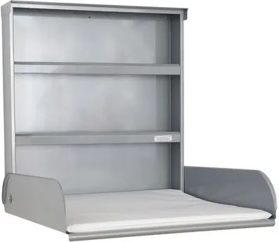 Produktbild von Stahlwickeltisch Klappbar mit Regalsystem und Wickelauflage - Pippi byBo Design Silber