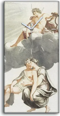 Produktbild von Küchenuhr Bürouhr Leinwand Uhr 30x60 Zeichnung Antike Engel Wolken Kunst - weiße Hände