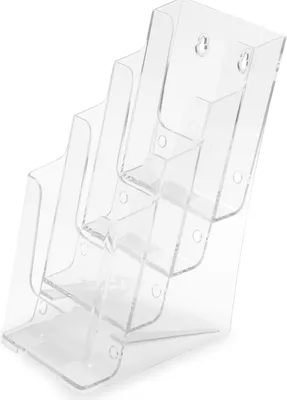 Produktbild von Prospekthalter Mehrstufig 4 Stufen 4 Ablagen 1/3 A4 Hochformat