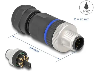 Immagine prodotto di DELOCK M12 Steckverbinder A-kodiert 8 Pin Stecker