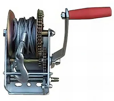 Seilwinde mit Kurbel, 2200 kg, Stahlseil 10 m x 5 mm