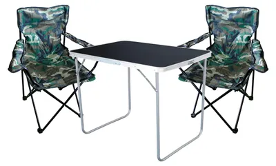 Image de set de camping 3 pièces table de camping 2 chaises de camping chaise pliante