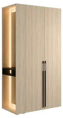 Produktbild von Masseno Drehtürenschrank FERYN 110,9/207,5/58cm 2-türig mit Spiegel Sonoma Eiche