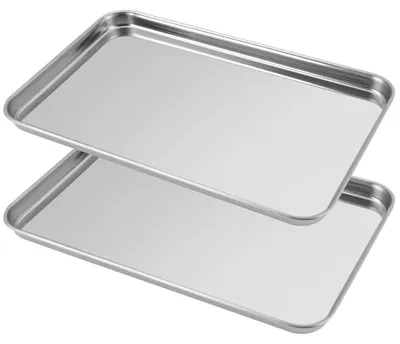 Produktbild von Backblech Edelstahl Rechteckig 22,7 x 14,7 cm 2er Set
