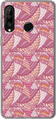 Produktbild von MuchoWow® Handyhülle Schutzhülle Hülle für Telefoonhoesje Huawei P30 Lite Mädchen - Federn - Rosa - Muster - Mädchen - Kinder - Kinder Silikon Softcase Handy Hülle - Handyhülle