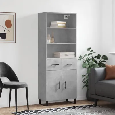 Zdjęcie produktu dla vidaXL Deska wysoka beton szara 69,5x34x180 cm materiał drewnopochodny
