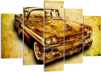 Produktbild von Bild auf Leinwand - Leinwandbild - Auto klassisch Limousine Geschwindigkeit - 150x100cm - Wand Bild - Wanddeko - Leinwanddruck - Bilder - Kunstdruck - Leinwand bilder - Wandkunst - EA150x100-0526