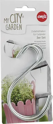 Obrázek produktu pro Poétic Háčky na příslušenství k zábradlí, sada 3 ks, zahradní držák, držák, závěsný hák, hliník, 11 cm, 517881