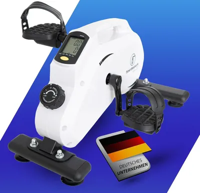Produktbild von Fjoerdesports Professioneller Arm- und Beintrainer | extra leise & gelenkschonend inkl. Befestigungsgurt | Pedaltrainer für Zuhause | extrem leise und rutschfest | Heimtrainer | Seniorentrainer - Weiß