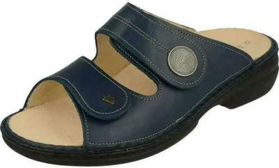 Zdjęcie produktu dla Klapki damskie Finn Comfort Sansibar, Niebieski, Skóra, NOWOŚĆ - Klapki damskie / separatory palców, Niebieski