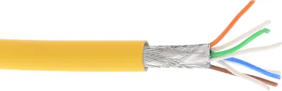 Produktbild von InLine Patchkab., S/FTP (PiMf), Cat.6A, 500MHz, halogenfrei, Kupfer, gelb, 100m, 100 m, Cat6a, S/FTP (S-STP), Gelb