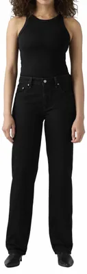 Zdjęcie produktu dla Levi's damskie spodnie 501 z lat 90., model regular lub straight, kolor czarny (wersja "Rinsed"), rozmiar 25W / 32L