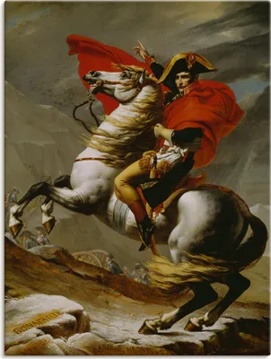 Produktbild von Jacques Louis David: Napoleon bei der Überquerung der Alpen., Produkt:Leinwand, Größe (HxB):60x45 cm / Leinwand