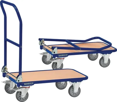 Produktbild von TECWERK Plattformwagen Ladeflächen L720xB450mm STA taubenblau Trgf.250kg TECWERK