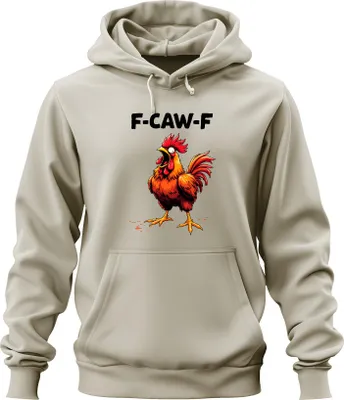 Obrázek produktu pro F-CAW-F Scream Rooster vtipný humor meme kohout karikatura dárek uni mikina s kapucí mikina, příroda, L