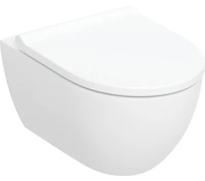 Produktbild von Geberit Acanto Set Wand-WC Tiefspüler, geschlossenes Keramikdesign, TurboFlush, mit WC-Sitz, weiß mit KeraTect