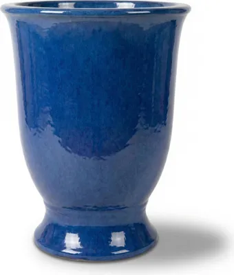 Produktbild von Provencelia Keramik Pflanzkübel Arthur Marine, Ø32 x H39 cm, frostbeständig, handgefertigt, glasiert, Outdoor, Garten, Terrasse, winterfest