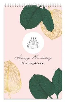 Produktbild von Geburtstagskalender immerwährend | Jahresunabhängiger Kalender für Geburtstage in rosa | Geburtstagsübersicht zum Aufhängen mit Spiralbindung für die Familie und fürs Büro