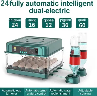 Produktbild von Brutautomat 24 Eier - Mini Eierinkubator Schubladenbauart - Automatische Wasserzufuhr - Digitale Temperaturregelung - EU-Stecker