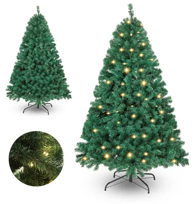 Produktbild von Vigevee Weihnachtsbaum 150cm künstlicher Tannenbaum mit 200 LED, 550 Spitzen, Kunsttanne mit 8 Lichtmodi und Metallständer