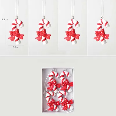 Produktbild von INF 4er Set Weihnachtsbaumschmuck - Zuckerstange, Harz Weihnachtsdeko