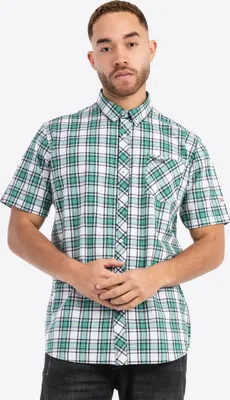 Obrázek produktu pro Pánská košile s krátkým rukávem slim fit BRIXWORTH White/Green/Black M Lonsdale