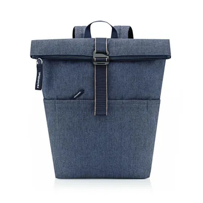 Image de reisenthel sac à dos de journée sac à dos pour ordinateur portable Rolltop Backpack 22L Herringbone Dark Blue bleu marine