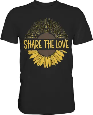 Produktbild von Frieden Liebe Sonnenblumen T-Shirt Garten Motiv Gärtner Geschenk – Black / 5XL