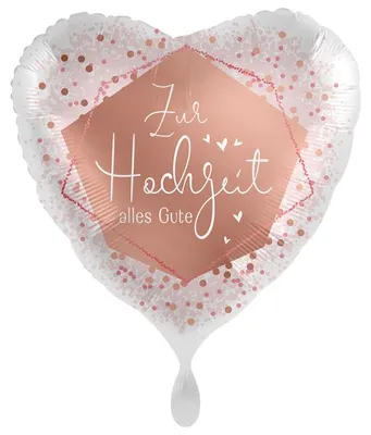 Produktbild von 18"/Ø43cm Herz Folienballon "Zur Hochzeit alles Gute"